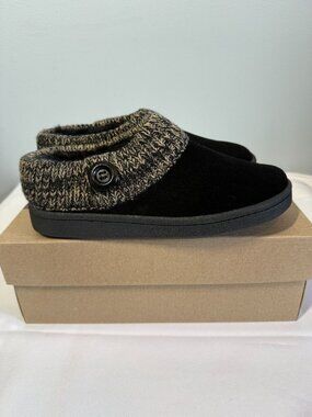 Clarks Angelina Suede Sweater Clog Shoe Slip On Faux Fur Lined Womens 6M - NEW